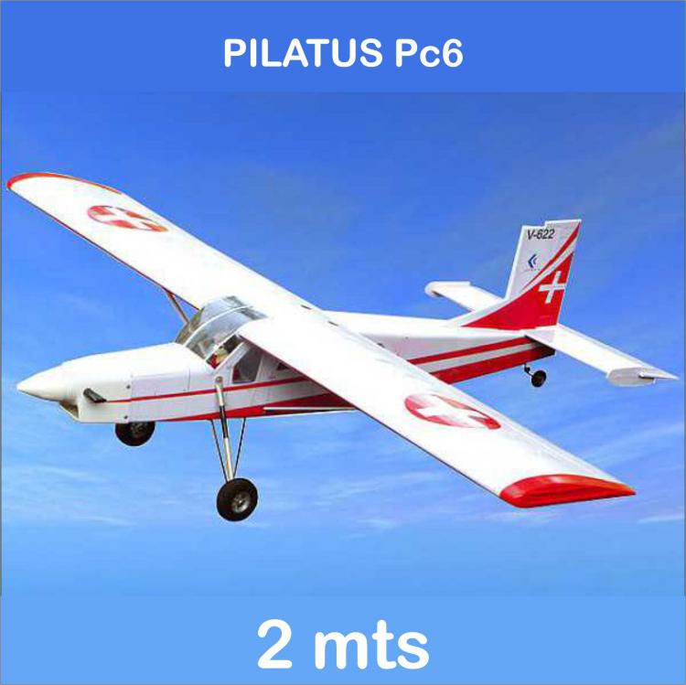 PILATUS PORTER PC6 - 2MTS - 20/26CC - 90/120GLOW - versión kit